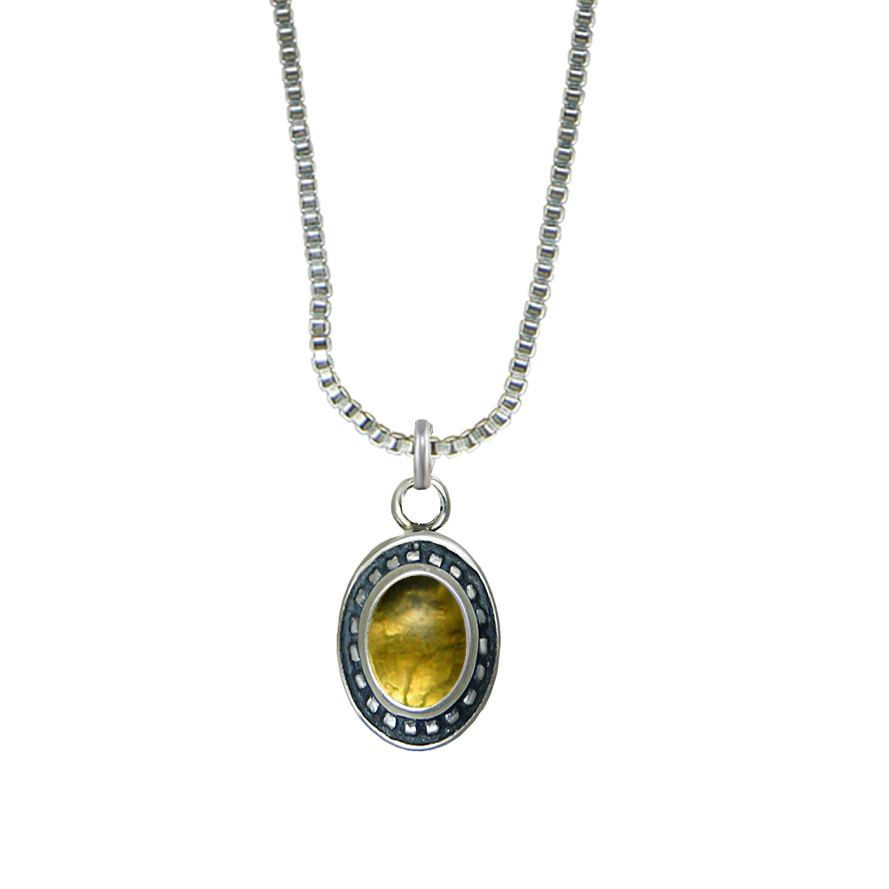 Sterling Silver Little Citrine Pendant Necklace